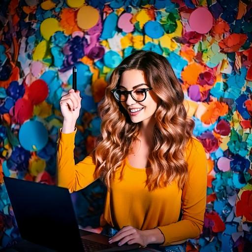 kobieta generuje grafiki z wykorzystaniem AI